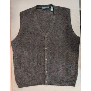 Men's Vintage Claybrooke Wool Blend Sweater Vest Large Gray